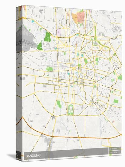 Bandung, Indonesia Map-null-Stretched Canvas