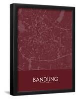 Bandung, Indonesia Red Map-null-Framed Poster