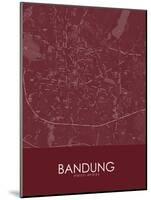 Bandung, Indonesia Red Map-null-Mounted Poster