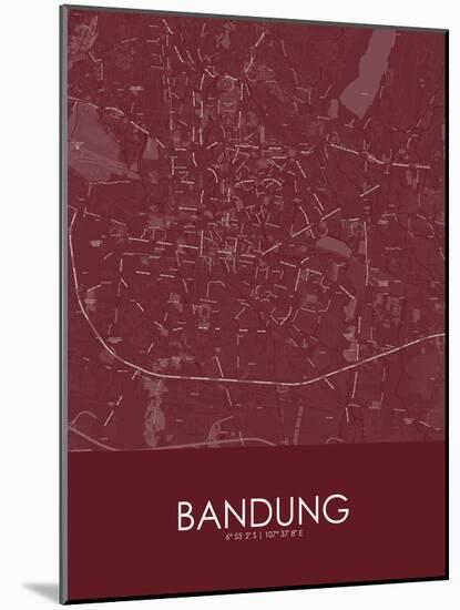 Bandung, Indonesia Red Map-null-Mounted Poster