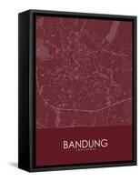 Bandung, Indonesia Red Map-null-Framed Stretched Canvas