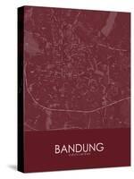 Bandung, Indonesia Red Map-null-Stretched Canvas