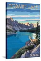 Banff, Alberta, Canada - Moraine Lake-Lantern Press-Stretched Canvas