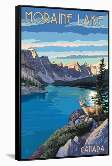 Banff, Alberta, Canada - Moraine Lake-Lantern Press-Framed Stretched Canvas