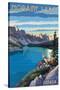 Banff, Alberta, Canada - Moraine Lake-Lantern Press-Stretched Canvas