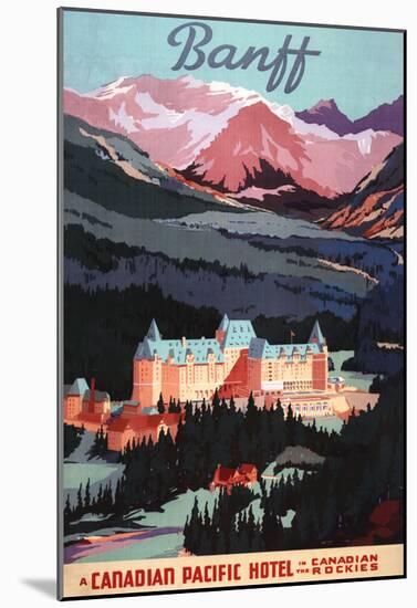 Banff, Alberta, Canada - Overview Of The Banff Springs Hotel Poster-null-Mounted Poster