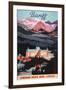 Banff, Alberta, Canada - Overview of the Banff Springs Hotel Poster-Lantern Press-Framed Art Print