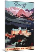 Banff, Alberta, Canada - Overview of the Banff Springs Hotel Poster-Lantern Press-Mounted Art Print