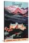 Banff, Alberta, Canada - Overview of the Banff Springs Hotel Poster-Lantern Press-Stretched Canvas