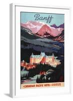 Banff, Alberta, Canada - Overview of the Banff Springs Hotel Poster-Lantern Press-Framed Art Print