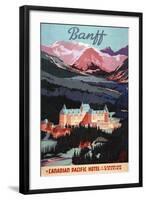 Banff, Alberta, Canada - Overview of the Banff Springs Hotel Poster-Lantern Press-Framed Art Print