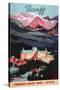 Banff, Alberta, Canada - Overview of the Banff Springs Hotel Poster-Lantern Press-Stretched Canvas