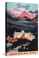 Banff, Alberta, Canada - Overview of the Banff Springs Hotel Poster-Lantern Press-Stretched Canvas