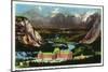 Banff, Alberta, Canada, Panoramic View of Banff Springs Hotel and Bow River Valley-Lantern Press-Mounted Art Print