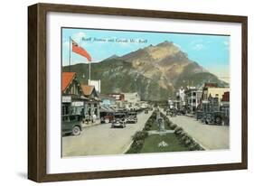 Banff Avenue and Mt. Cascade-null-Framed Premium Giclee Print