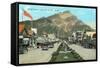 Banff Avenue and Mt. Cascade-null-Framed Stretched Canvas