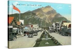 Banff Avenue and Mt. Cascade-null-Stretched Canvas