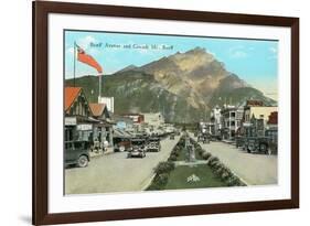 Banff Avenue and Mt. Cascade-null-Framed Art Print