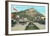 Banff Avenue and Mt. Cascade-null-Framed Art Print
