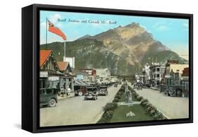 Banff Avenue and Mt. Cascade-null-Framed Stretched Canvas