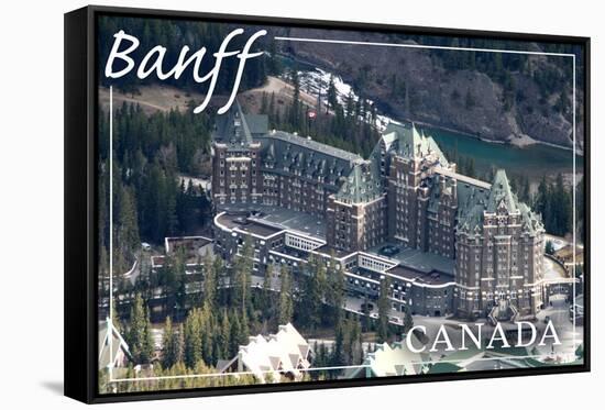 Banff, Canada - Banff Springs Hotel-Lantern Press-Framed Stretched Canvas