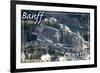 Banff, Canada - Banff Springs Hotel-Lantern Press-Framed Art Print