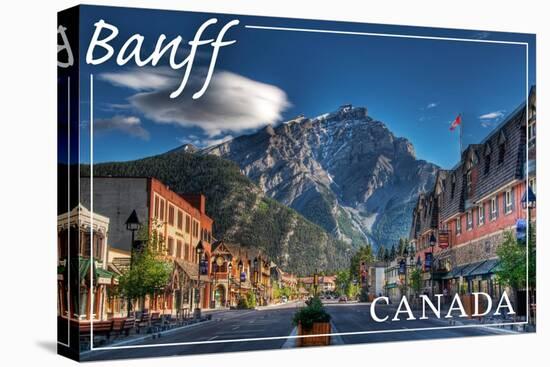 Banff, Canada - Downtown-Lantern Press-Stretched Canvas