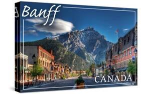 Banff, Canada - Downtown-Lantern Press-Stretched Canvas