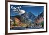 Banff, Canada - Downtown-Lantern Press-Framed Art Print