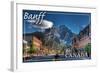 Banff, Canada - Downtown-Lantern Press-Framed Art Print