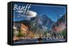 Banff, Canada - Downtown-Lantern Press-Framed Stretched Canvas