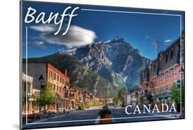 Banff, Canada - Downtown-Lantern Press-Mounted Art Print