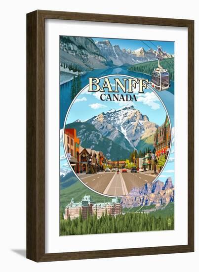 Banff, Canada - Montage-Lantern Press-Framed Art Print