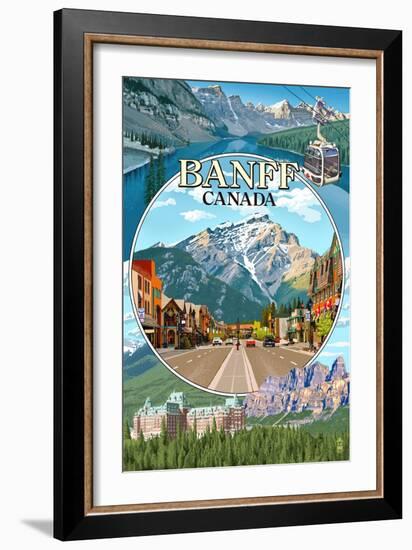 Banff, Canada - Montage-Lantern Press-Framed Art Print