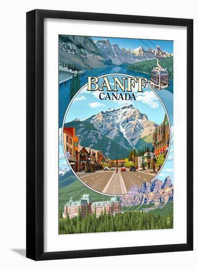 Banff, Canada - Montage-Lantern Press-Framed Art Print