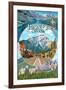 Banff, Canada - Montage-Lantern Press-Framed Art Print