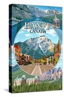 Banff, Canada - Montage-Lantern Press-Stretched Canvas