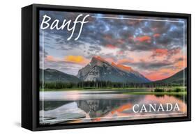 Banff, Canada - Mt. Rundle-Lantern Press-Framed Stretched Canvas