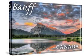 Banff, Canada - Mt. Rundle-Lantern Press-Stretched Canvas