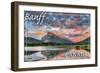 Banff, Canada - Mt. Rundle-Lantern Press-Framed Art Print