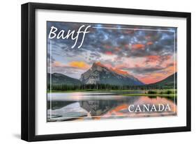 Banff, Canada - Mt. Rundle-Lantern Press-Framed Art Print