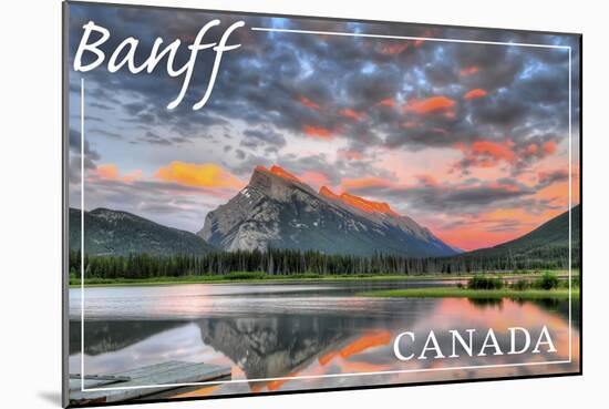 Banff, Canada - Mt. Rundle-Lantern Press-Mounted Art Print