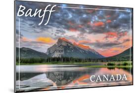 Banff, Canada - Mt. Rundle-Lantern Press-Mounted Art Print
