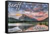 Banff, Canada - Mt. Rundle-Lantern Press-Framed Stretched Canvas