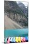 Banff Canoes on Glacial Lake Photo Poster-null-Mounted Poster