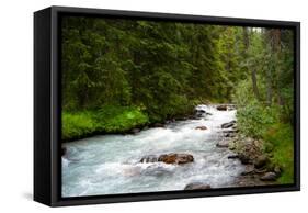 Banff Glacial River Photo Print Poster-null-Framed Stretched Canvas