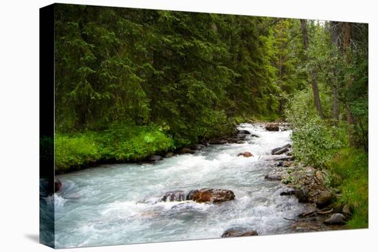 Banff Glacial River Photo Print Poster-null-Stretched Canvas