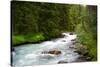 Banff Glacial River Photo Print Poster-null-Stretched Canvas