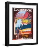 Banff in the Canadian Rockies - Lake Louise, Banff National Park - Canadian Pacific Railway Company-James Crockart-Framed Art Print