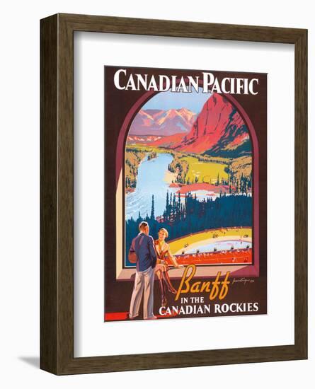 Banff in the Canadian Rockies - Lake Louise, Banff National Park - Canadian Pacific Railway Company-James Crockart-Framed Art Print